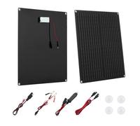 VEVOR Pannello Caricabatteria Solare da 30 W 12 V, Caricabatteria Solare Regolatore Integrato 3 Cavi di Collegamento, Impermeabile IP67, Portatile per Camper, Auto, Moto, Barche, Furgoni