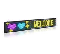 VEVOR Pannello Digitale Scorrevole Flessibile a Colori P10 Programmabile a LED, Pannello Espositivo Fai da Te con Motivo Testo Personalizzato, Controllo GIF App Bluetooth, 1310 x 190 x 55 mm