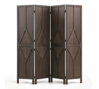 VEVOR Pannello Divisorio in Legno a 4 Pannelli Pieghevole con Motivo a Y, Ideale per Divisione e Decorazione Casa, Alto 1702 mm, con Struttura Solida e Cerniere a 360°, Design Rustico con Accessori