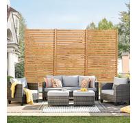 VEVOR Pannello Divisorio in Legno per Privacy, pannello con Supporto, Pannello Decorativo per Privacy del Patio, Divisorio per Esterni per Balcone, Patio, Prato,Giardino 91 x 6,3 x 187 cm