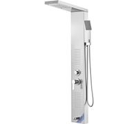 VEVOR Pannello Doccia 5 Modalità, Torre Doccia LED, Pioggia, Cascata, 2 Getti Massaggianti, Bocca Vasca, Soffione Mano, Argento Spazzolato