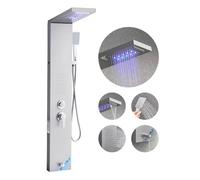 VEVOR Pannello Doccia a Torre con Soffione a Cascata Colonna Doccia in Acciaio Inox da 1345 mm, Rubinetto a 5 Funzioni, Sistema di Massaggio a Pioggia da Parete, con Doccetta, Beccuccio per Vasca