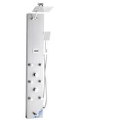 VEVOR Pannello Doccia con Sistema a Torre con Soffione a Pioggia, LED, Colonna Doccia in Acciaio Inox Spazzolato 1240 mm Rubinetto a 4 Funzioni, con 6 Getti Corporei, Doccetta e Beccuccio per Vasca