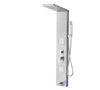 VEVOR Pannello Doccia Sistema a Torre 5 Modalità, con Soffione Doccia, 1345 mm Colonna in Acciaio Inox, Sistema Massaggio a Parete, con Doccetta, Beccuccio per Vasca, 2 Getti Corporei