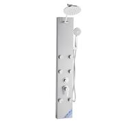 VEVOR Pannello Doccia Sistema a Torre, con Soffione Doccia, 124 cm Colonna Doccia in Acciaio Inox Spazzolato, Sistema di Massaggio a Parete, con Doccetta e 6 Piccoli Getti Massaggianti