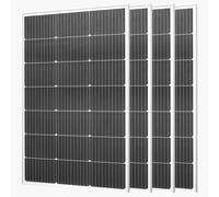 VEVOR Modulo Solare Monocristallino 4 Pezzi da 100 W ad Alta Efficienza con Uscita MC4 Stabile e Telaio in Alluminio, Impermeabile IP65 per Applicazioni su Tetti Piani per Auto, Barche, Camper