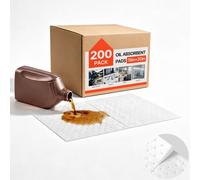 VEVOR Panni Assorbenti per Olio 38 x 51 cm, 200 Pezzi, Assorbenti per Sversamenti a Media Capacità, Materiale in PP, per Benzina, Olio Motore e Fluido Trasmissione, per Garage, Officina e Fabbrica