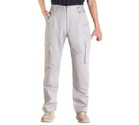 VEVOR Pantaloni Protettivi per Saldatura, Taglia L, Pantaloni Cargo Ignifughi con Tasche Multiple e Vita Elastica, Cuciture Rinforzate Antistrappo, Lavori di Saldatura e Abbigliamento Casuale, Grigio