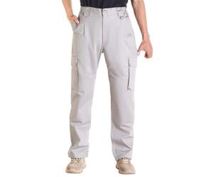VEVOR Pantaloni Protettivi per Saldatura, Taglia L, Pantaloni Cargo Ignifughi con Tasche Multiple e Vita Elastica, Cuciture Rinforzate Antistrappo, Lavori di Saldatura e Abbigliamento Casuale, Grigio