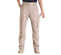 VEVOR Pantaloni Protettivi per Saldatura, Taglia M, Pantaloni Cargo Ignifughi con Tasche Multiple e Vita Elastica, Cuciture Rinforzate Antistrappo, Lavori di Saldatura e Abbigliamento Casuale, Cachi