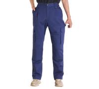 VEVOR Pantaloni Protettivi per Saldatura, Taglia M, Pantaloni Cargo Ignifughi, Tasche Multiple e Vita Elastica, Cuciture Rinforzate Antistrappo, Lavori di Saldatura e Abbigliamento Casuale, Blu Scuro