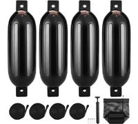 VEVOR Parabordi 4 Pezzi Parabordo per Barca Gonfiabile in PVC 21,6x66 cm con Pompa ad Aria Aghi Corde Borsa per Paraurti per Proteggere Canoe Pontoni Barche a Ponte Pesca, Parabordi per Imbarcazioni