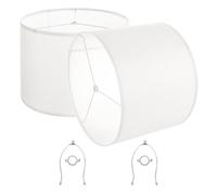 VEVOR Paralume a Tamburo, Set da 2 Pezzi Copri Lampadine con Arpa 400 x 400 x 300 mm, Paralume di Ricambio per Lampade da Tavolo, Lampada da Terra Lampadine a Sospensione, Lino Bianco Sporco