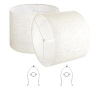 VEVOR Paralume a Tamburo, Set da 2 Pezzi Copri Lampadine con Arpa 400 x 400 x 300 mm, Paralume di Ricambio per Lampade da Tavolo, Lampada da Terra Lampadine a Sospensione, Lino Chiaro