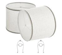 VEVOR Paralume Set da 2 Pezzi Copri Lampadine con Arpa 290 x 320 x 245 mm, Paralume di Ricambio per Lampade da Tavolo, Lampada da Terra Lampadine a Sospensione, Lino Chiaro Bordo Nero