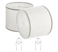 VEVOR Paralume Set da 2 Pezzi Copri Lampadine con Arpa 290 x 320 x 245 mm, Paralume di Ricambio per Lampade da Tavolo, Lampada da Terra Lampadine a Sospensione, Lino Chiaro Bordo Nero
