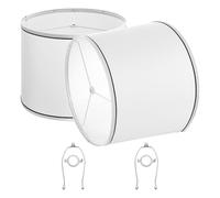 VEVOR Paralume Set da 2 Pezzi Copri Lampadine con Arpa 290 x 320 x 245 mm, Paralume di Ricambio per Lampade da Tavolo, Lampada da Terra Lampadine a Sospensione, Lino Bianco