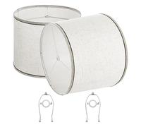 VEVOR Paralume Set da 2 Pezzi Copri Lampadine con Arpa 290 x 320 x 245 mm, Paralume di Ricambio per Lampade da Tavolo, Lampada da Terra Lampadine a Sospensione, Lino Chiaro Bordo Nero