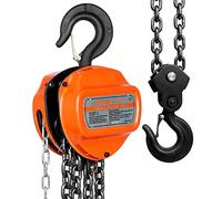 VEVOR Paranco a Catena Manuale Triangolare Altezza di Sollevamento 2,8 m Capacità Carico Max.3 Tonnellate Forza di Trazione 385 N, Paranco a Catena Manuale per Sollevamento 1 T Catena in Acciaio G80