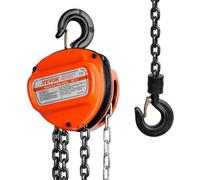 VEVOR Paranco a Catena Manuale Triangolare Altezza di Sollevamento 5,6 m Capacità Carico Max. 1 Tonnellata Forza di Trazione 320 N, Paranco a Catena Manuale per Sollevamento 1 T Catena in Acciaio G80