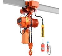 VEVOR Paranco Elettrico a Catena da 2000 kg, Paranco a Catena Doppia G100, Altezza di Sollevamento 6,1 m, con Telecomando Wireless da 100 m e Telecomando Cablato da 4,8 m, Trifase per Garage Fabbriche