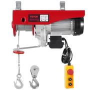 VEVOR Paranco Elettrico Doppio Cavo Carico max. 1200 kg, Telecomando a Filo 4,2 m, Altezza di Sollevamento Cavo Singolo 12 m, Paranco Arresto di Emergenza, Sollevatore per Garage, Magazzino, Fabbrica