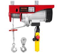 VEVOR Paranco Elettrico Doppio Cavo Carico max. 800 kg, Telecomando a Filo 4,2 m, Altezza di Sollevamento Cavo Singolo 12 m, Paranco Arresto di Emergenza, Sollevatore per Garage, Magazzino, Fabbrica