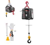 VEVOR Paranco Verricello Elettrico per Sollevamento di Carico Capacità max. 500 kg, Gru Portatile con Argano da 1500 W, Altezza di Sollevamento 7,6 m, Paranco Manuale Telecomandato Cablato