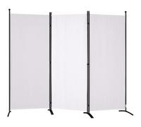 VEVOR Paravento Divisorio a Pannello per Ambiente Privacy Pieghevole 3 Pezzi 226 x 52 x 185 cm in Acciaio al Carbonio Tessuto in Poliestere, Paravento Divisorio Bianco per Soggiorno Ufficio Giardino