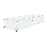 VEVOR Braciere Paravento in Vetro Temperato 78 x 30 x 16 cm 0,8 cm Spessore