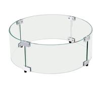 VEVOR Paravento per Braciere, Parafiamma in Vetro Rotondo da 435 x 170 mm, Spessore 6 mm, Parafiamma in Vetro Temperato Trasparente per Propano, Gas, Esterno, Patio, Cortile