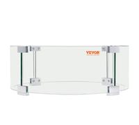 VEVOR Paravento per Braciere, Parafiamma in Vetro Rotondo da 435 x 170 mm, Spessore 6 mm, Parafiamma in Vetro Temperato Trasparente per Propano, Gas, Esterno, Patio, Cortile