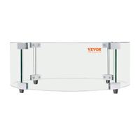 VEVOR Paravento per Braciere, Scudo Fiamma in Vetro Rotondo da 29 x 8 Pollici, Accessorio per Tavolo da Fuoco 0,24 Pollici, Parafiamma in Vetro Temperato per Propano, Gas, Esterno, Patio, Cortile