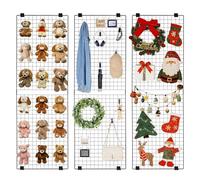 VEVOR Parete da Pannello a Griglia 610 x 11 x 1828 mm 3 pezzi Pannello a Griglia Esposizione Artistica da Parete in Acciaio al Carbonio, Bacheca per Foto da Parete per Decorazioni, Nero