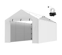 VEVOR tenda garage 3 x 6 m, tenda garage, impermeabile e protetta dai raggi UV, tettoia per auto, facile installazione con cinghie di tensione, bianco (sezione superiore e telaio non inclusi)