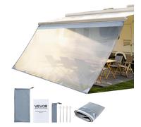 VEVOR Parete Frontale per Camper Roulotte 2 x 4,3 m, Pannello Laterale Frangisole in Poliestere Trasparente Compatibile per Tenda da Sole da 4,5 m, Parasole per Roulotte da Campeggio Viaggio Picnic