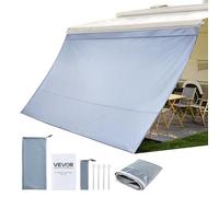 VEVOR Parete Laterale per Tenda da Sole Parasole per Camper Roulotte 2 x 3,7 m, Pannello Frontale per Tenda da Sole in Poliestere Frangisole da Campeggio Viaggio Picnic Anti UV50+ Cucitura Doopia