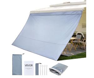 VEVOR Parete Laterale per Tenda da Sole Parasole per Camper Roulotte 2 x 3,7 m, Pannello Frontale per Tenda da Sole in Poliestere Frangisole da Campeggio Viaggio Picnic Anti UV50+ Cucitura Doopia
