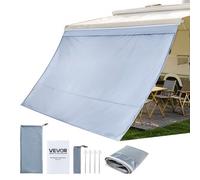 VEVOR Parete Laterale per Tenda da Sole UV50+ Parasole per Camper Roulotte 2 x 3,3 m, Pannello Frontale per Tenda da Sole in Poliestere Frangisole da Campeggio Viaggio Picnic Cucitura Doppia