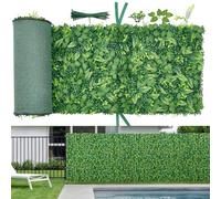 VEVOR Parete Verde Artificiale 248,3x61 cm, Set di 4 Pannelli di Siepe Artificiale per Pareti e Recinzioni Decorative, Schermo Frangivista per Interni ed Esterni, Balcone Giardino Cortile e Salotto
