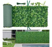 VEVOR Parete Verde Artificiale 248,3x61 cm, Set di 4 Pannelli di Siepe Artificiale per Pareti e Recinzioni Decorative, Schermo Frangivista per Interni ed Esterni, Balcone Giardino Cortile e Salotto