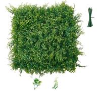 VEVOR Parete Verde Artificiale 50,8x50,8 cm, Set di 12 Pannelli in Foglie di Felce, Siepe Artificiale per Pareti e Recinzioni Decorative, Schermo Frangivista per Privacy, per Balcone Giardino Terrazzo