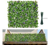 VEVOR Parete Verde Artificiale 64,9 x 310 cm con Foglie di Edera Realistiche, Siepe Artificiale Espandibile, Schermo Frangivista per la Privacy da Interno ed Esterno, per Giardino Cortile e Balcone