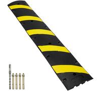 VEVOR Passacavo in Gomma per Protezione dei Cavi Dosatore Velocità 2 Canali 3 x 2 cm, Rampa Passacavo Modulare a Pavimento per Cavi Impermeabile Carico Max. 10000 kg, Protezione dei Cavi Nero Giallo