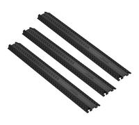 VEVOR Passacavo in TPR per Protezione dei Cavi Tubi a Pavimento 1 Canale 3 pz 4x1,3 cm, Rampa Passacavo Modulare a Pavimento per Cavi Impermeabile Carico Max. 907 kg, Rampa Stradale con 1 Canale Nero