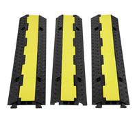 VEVOR Passacavo in Gomma per Protezione dei Cavi Tubi a Pavimento 3 Pezzi 2 Canali 3 x 3 cm, Rampa Passacavo Modulare a Pavimento per Cavi Impermeabile Carico Max. 5443 kg