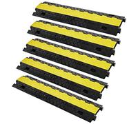 VEVOR Passacavo TPU TPR per Protezione dei Cavi Tubi a Pavimento 2 Canali 5 pz 3,05 x 2,79 cm, Rampa Passacavo Modulare a Pavimento per Cavi Impermeabile Carico Max. 10000kg, Rampa Stradale 2 Canali
