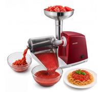 VEVOR Passapomodoro Potenza Nominale da 150W per Passate 40 kg/h Rosso Macchina Spremiapomodoro, Preparazione per Piatti, Pressa per Pomodori in Acciaio Inox, Setacci di Ricambio da 1/1,5/3/6 mm