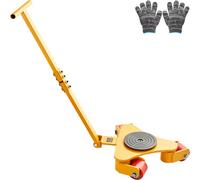 VEVOR Pattini a Rotelle per Trasporto di Carichi Pesanti Capacità Carico Max. 3 Tonnellate, Pattini in Acciaio al Carbonio Piattaforma Antiscivolo Rotazione da 360° con Maniglia da Magazzino Officina