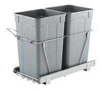 VEVOR Pattumiera Estraibile, ca. 30,6 L x 2, Doppi Contenitori per Rifiuti da Cucina Sottotop, Cestino per la Raccolta Differenziata con Sistema Scorrevole, Estensione Completa e Maniglia Grigio